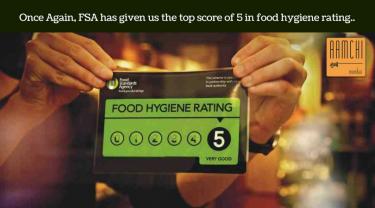Once again, FSA‬ has given us the top score of 5 in ‪‎foodhygiene‬ rating.